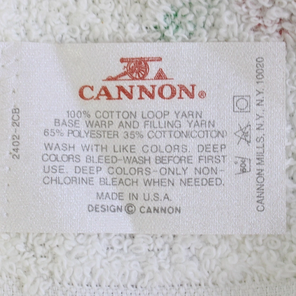 Cannon Kitchen Towel Mounted on an Embroidery Hoop with Quilted Fruit Design
