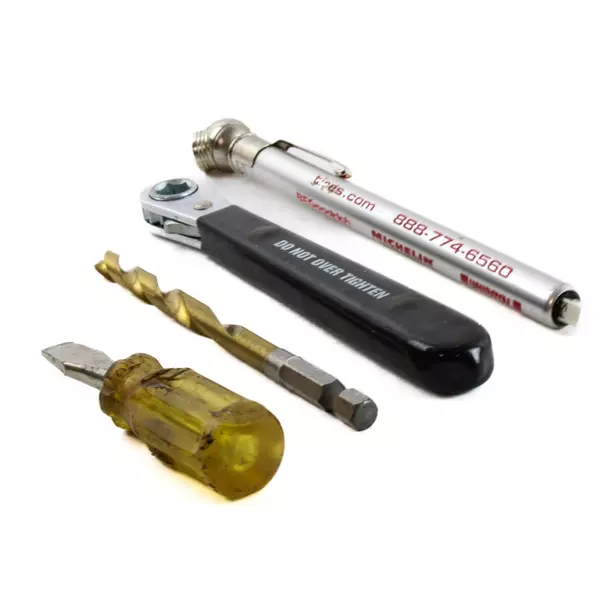 Lot of 5 Assorted Tools Drywall Nails 5/16 Wrench Drill Bit XS Screw Tire Gauge