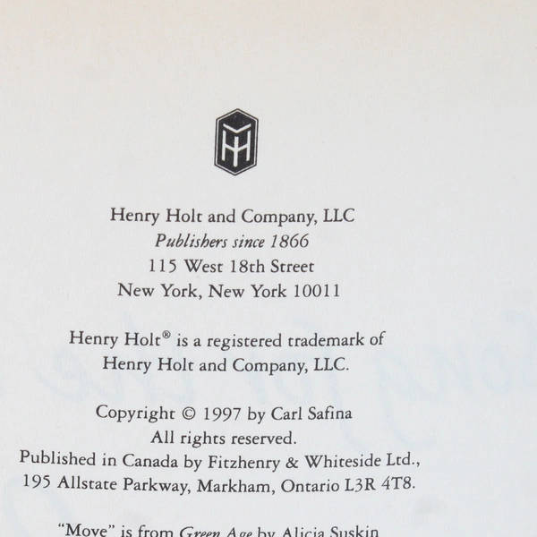 Vintage Song for the Blue Ocean By Carl Safina 1999 Paperback Ocean Encounters