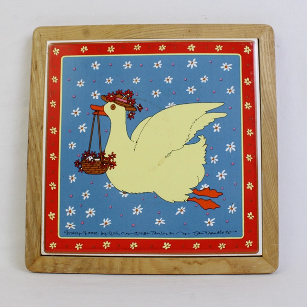 Vintage 1982 Taylor & Ng Gracy Goose Ceramic Tile San Francisco