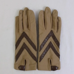 Aris Isotoner Women's One Size Lined Stretch Gloves Light and Dark Brown