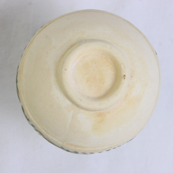 Small Leaf Design Pottery Jug Decanter Container with Cork Stopper 4.5"