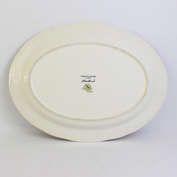 Eddie Bauer Oval Ceramic Turkey Serving Platter 18.5" x 14" Made In Japan