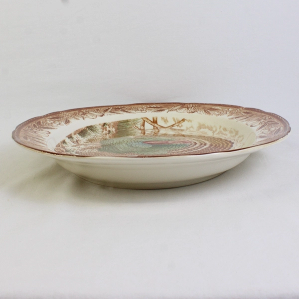 Eddie Bauer Oval Ceramic Turkey Serving Platter 18.5" x 14" Made In Japan