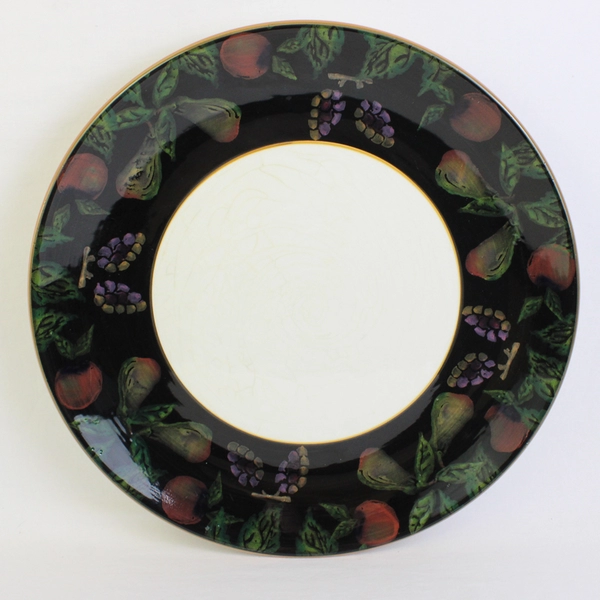 Arm Ceramica Dining Fruit Pattern Serving Platter Made In Italy 16.5” Round