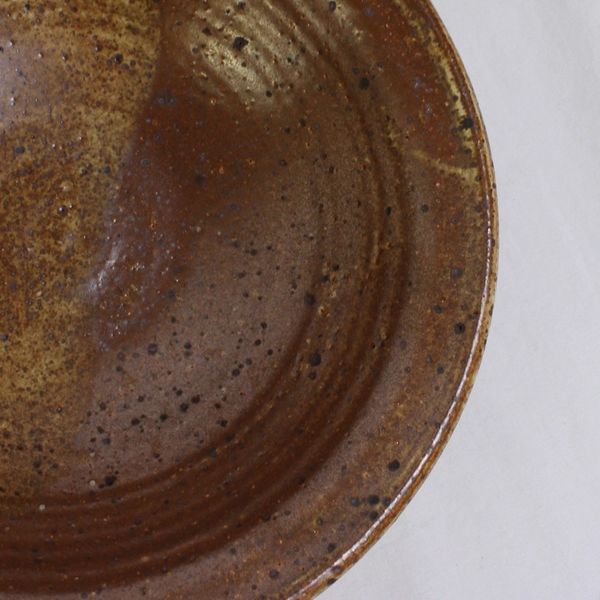Set of 4 Handmade Speckled Brown Pottery Pasta Bowls 8"