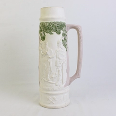 Vintage Bisque Ceramic Nordic Beer Tankard Stein Vintage Slip Cast