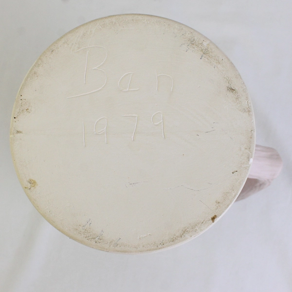 Vintage Bisque Ceramic Nordic Beer Tankard Stein Vintage Slip Cast