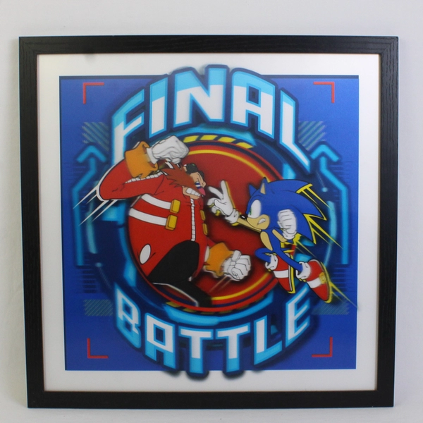 Sonic the Hedgehog 3D Lenticular Wall Art with Frame Final Battle