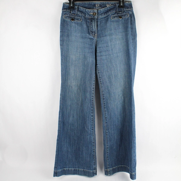 New York & Company Wide-Leg Trouser Medium Wash Jeans Women's Size 8