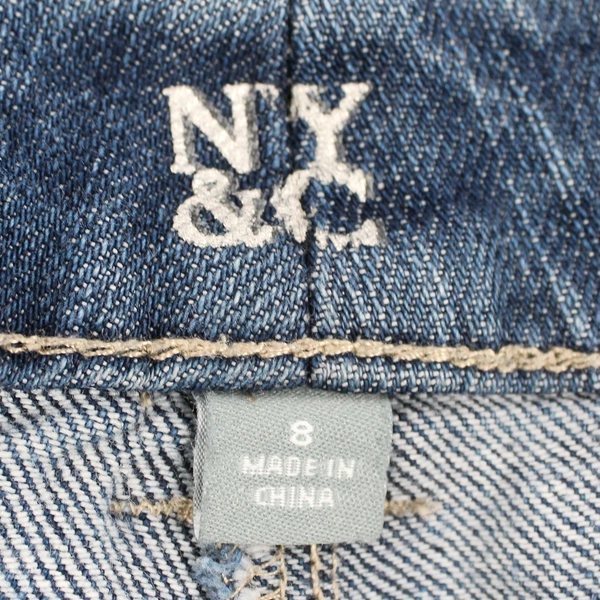 New York & Company Wide-Leg Trouser Medium Wash Jeans Women's Size 8