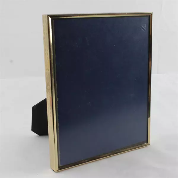 Lot of 4 Gold Tone Metal Desktop Picture Frames Assorted Sizes