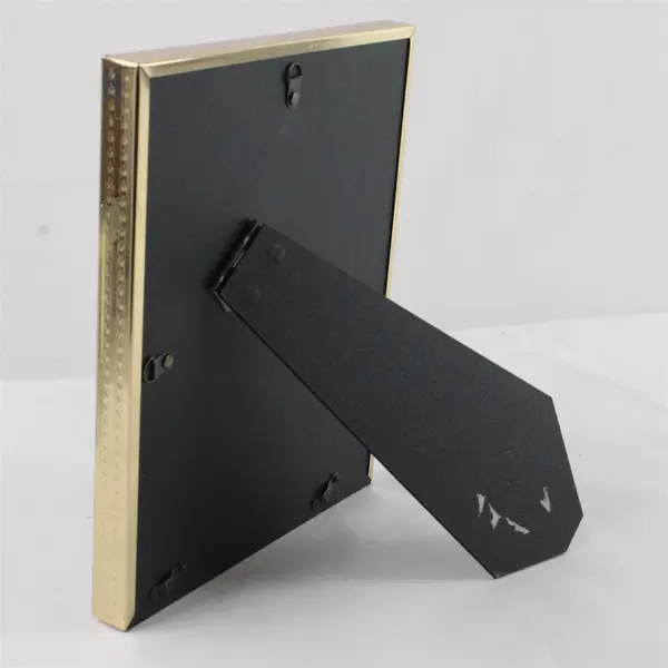 Lot of 4 Gold Tone Metal Desktop Picture Frames Assorted Sizes