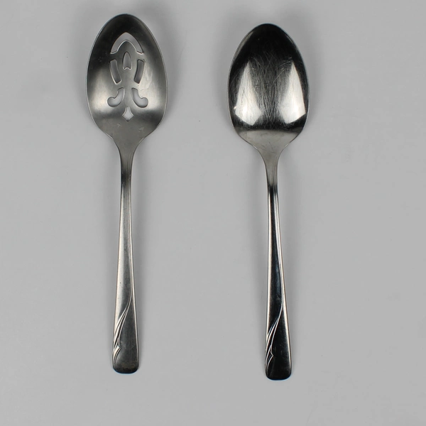 Set of 2 Oceanic Serving Spoons Stainless Flatware by ONEIDA Silver