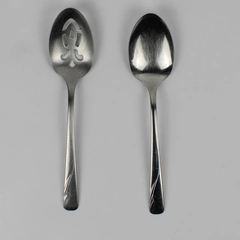 Set of 2 Oceanic Serving Spoons Stainless Flatware by ONEIDA Silver