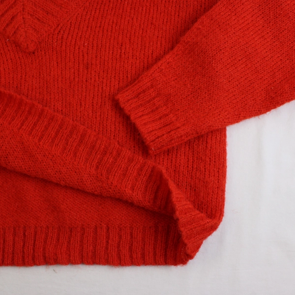 A New Day Women’s XL Orange Long Sleeve Fuzzy V Neck Crop Sweater