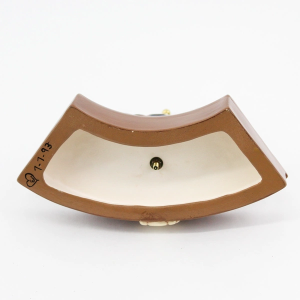 Hand Painted Brown Ceramic Mold Carousel Horse Figurine On A Base 