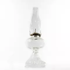 Antique Clear Glass Kerosene Hurricane Lamp 18" Tall Needs New Wick