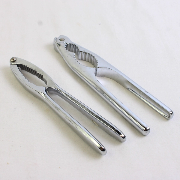Lot Of 2 Unbranded Metal Nut Cracker (1 Made In Italy) 6.25" & 5.75" Long