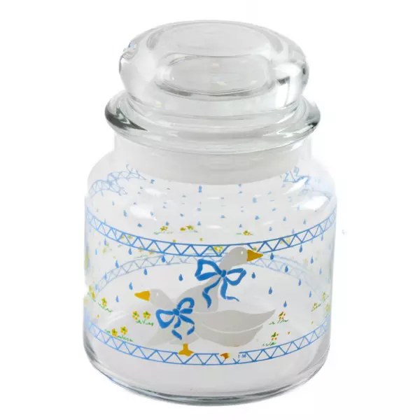 Vintage Anchor Hocking Country Goose Glass Canister with Lid 5.75" 
