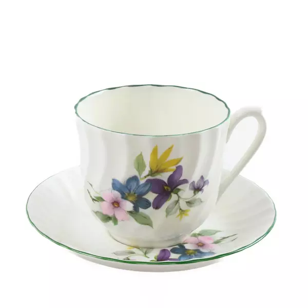 Formalities Baum Bros Bone China Floral Tea Cup & Saucer Set Vintage