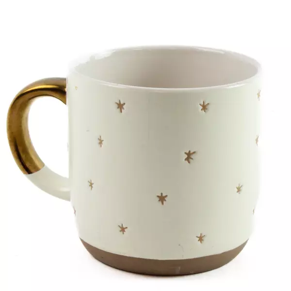 Hearth & Hand Magnolia 'Morning Beautiful' Coffee Mug Cream Gold Stars
