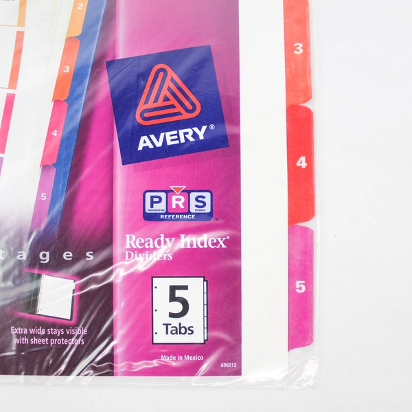 Avery Dividers Extra Wide Table Of Contents Reference 11163 RIEW5 5 Tabs New