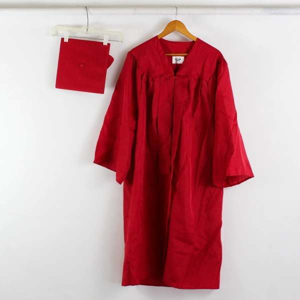 Jostens Red Graduation Cap and Gown Size 5'4" to 5'6"