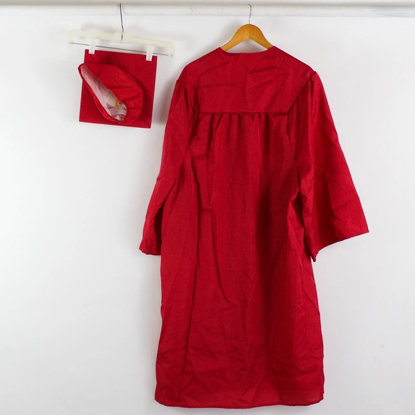 Jostens Red Graduation Cap and Gown Size 5'4" to 5'6"
