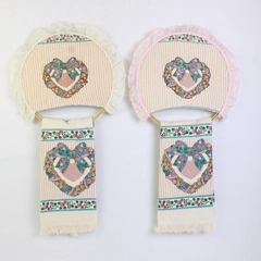 Lot of 2 Cannon Kitchen Towel Quilted Design on Embroidery Hoop