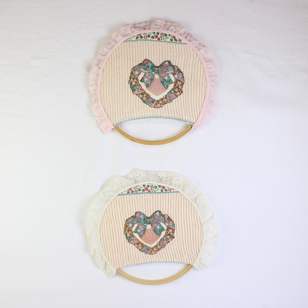 Lot of 2 Cannon Kitchen Towel Quilted Design on Embroidery Hoop