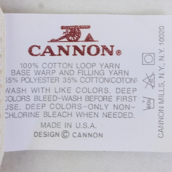 Lot of 2 Cannon Kitchen Towel Quilted Design on Embroidery Hoop