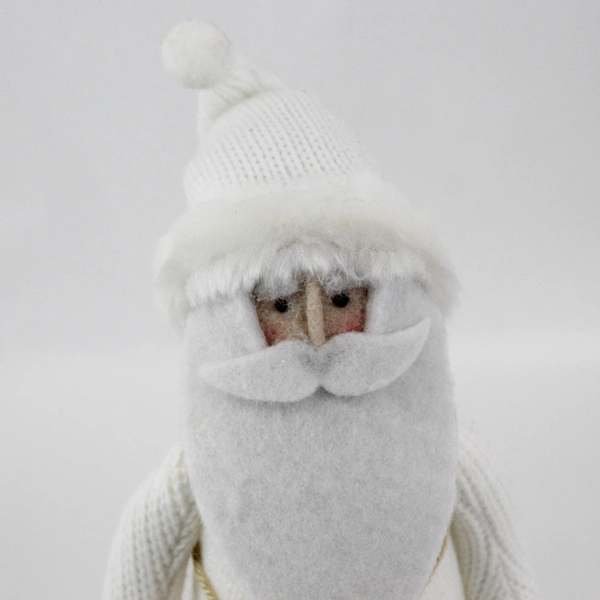 White Knitted Old World Santa Figurine