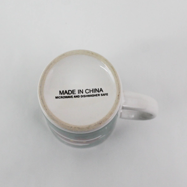 Tall 6 Inch Ceramic Santa Christmas Coffee Mug Green With White Snowflakes