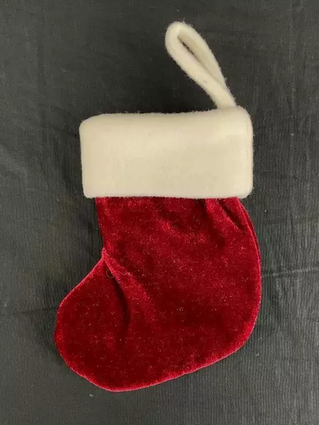 Velvet Miniature Cat Stocking Hanging Christmas Decor Embroidered Paw Print
