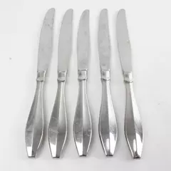 Set of 5 Oneida Stainless Fascia Modern Hollow Handle Knives 9.75in