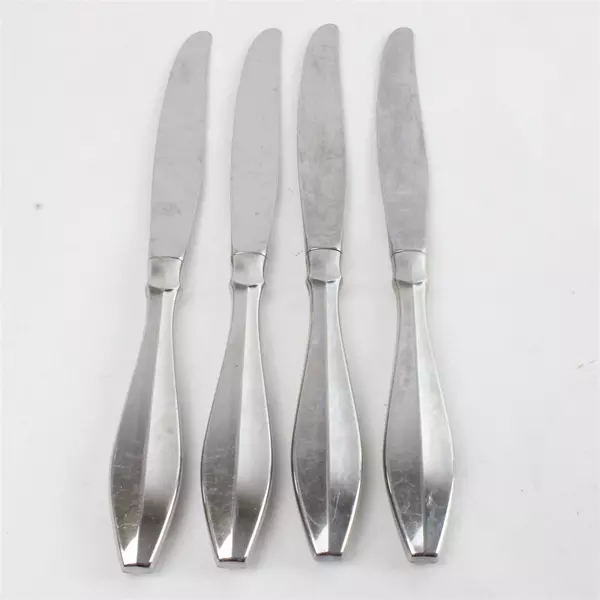 Set of 4 Oneida Stainless Fascia Modern Hollow Handle Knives 9.75in