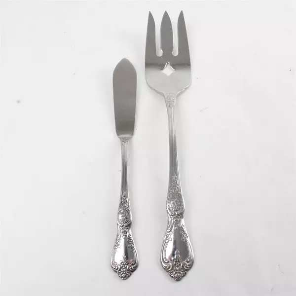 Lot of 2 Oneida St. Ives Stainless Serving Fork & Flat-Handle Butter Knife