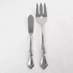 Lot of 2 Oneida St. Ives Stainless Serving Fork & Flat-Handle Butter Knife