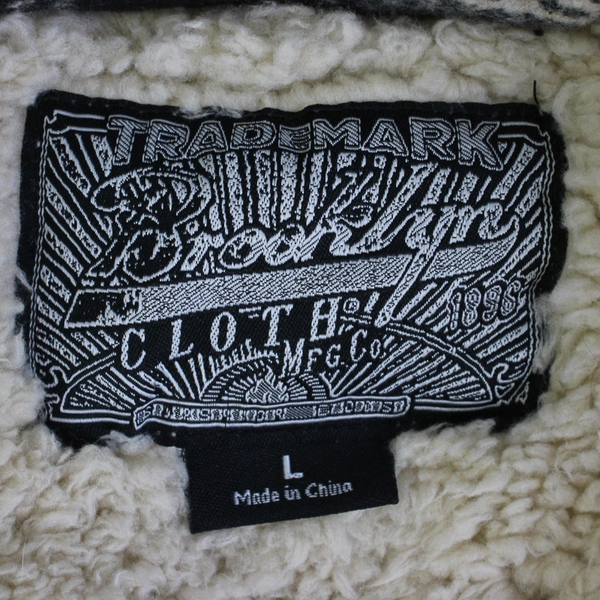 Brooklyn Cloth Men's L Tan and Gray Plaid Sherpa Lined Flannel Jacket