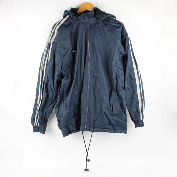 VTG Moose Creek Navy Blue Fleece Lined Windbreaker Men's Medium FLAWED