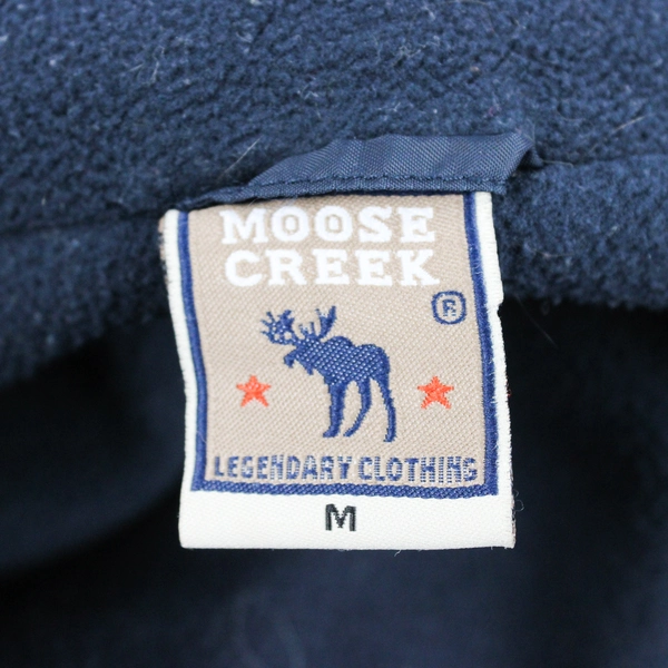 VTG Moose Creek Navy Blue Fleece Lined Windbreaker Men's Medium FLAWED