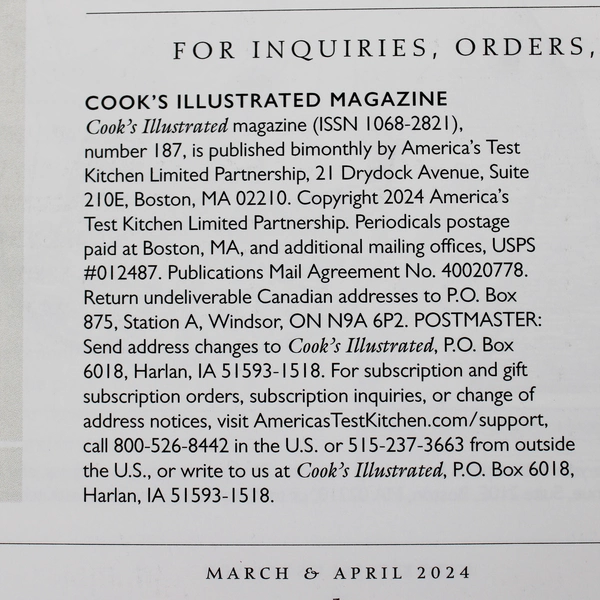 Lot of 4 Cook's Illustrated Magazines Jan/Feb 2024 to July/August 2024 