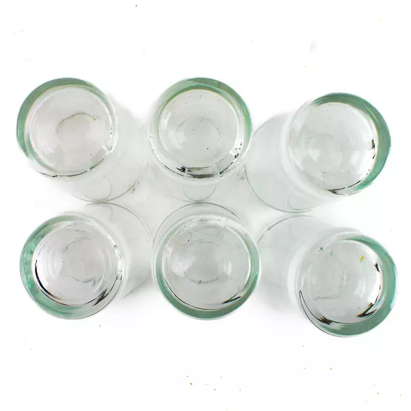 Set of 6 Glass Tumblers 5" High Used Barware Drinking Glasses