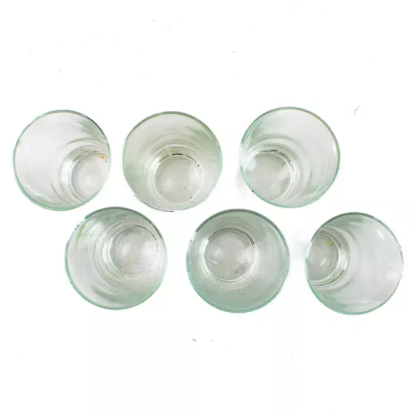 Set of 6 Glass Tumblers 5" High Used Barware Drinking Glasses
