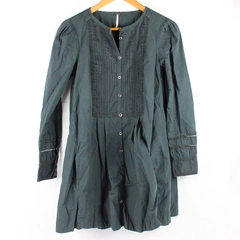 Free People Women's XS Dark Green Long Sleeve Tunic Dress with Pockets