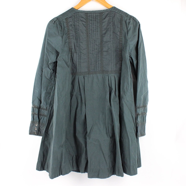 Free People Women's XS Dark Green Long Sleeve Tunic Dress with Pockets