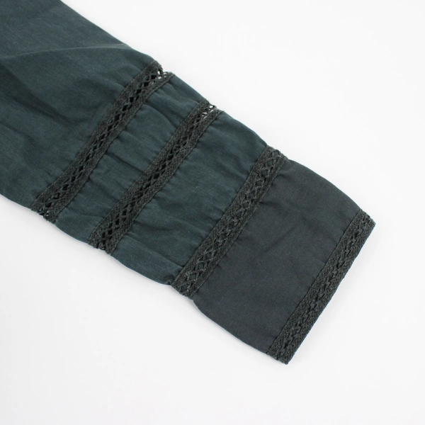 Free People Women's XS Dark Green Long Sleeve Tunic Dress with Pockets