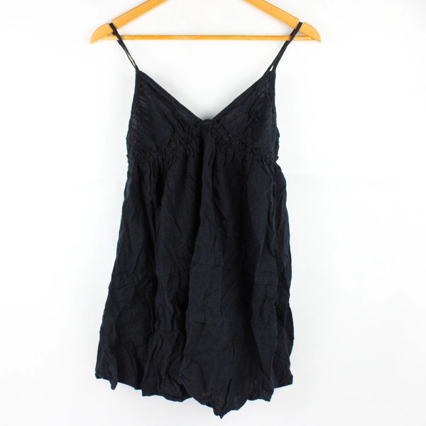 Wild Fable Black Spaghetti Strap Tiered Cotton Tank Top Women's Small