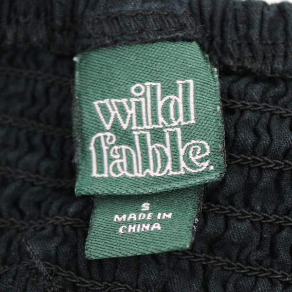 Wild Fable Black Spaghetti Strap Tiered Cotton Tank Top Women's Small